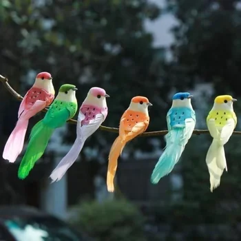 Simulácia Umelé Vtáčie Farebné Bubliny Vtákov Domov Vonkajší Dekor Ornament Dekorácie Dvore, Záhradné Doplnky - 12 Ks/box Obrázok