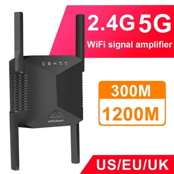 5G WiFi Opakovač Signálu Wifi Zosilňovač Wifi Extender Siete Wi-Fi Booster 1200Mbps 5 ghz EU/US/UK Bezdrôtový Wi-fi Opakovač Obrázok